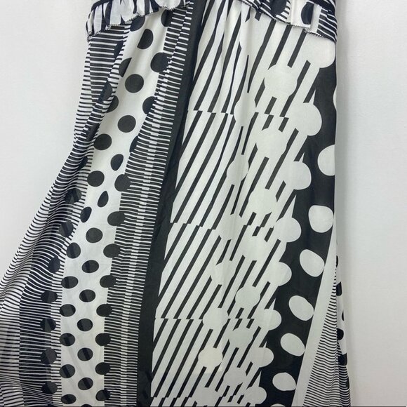 Anthropologie Channeled Polka Dot‎ Silky Striped Maxi Dress Size 0 Bohemian Boho - Picture 9 of 14